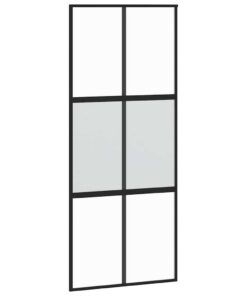 vidaXL Schuifdeur 90x205 cm gehard glas en aluminium zwart