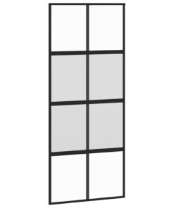vidaXL Schuifdeur 90x205 cm gehard glas en aluminium zwart