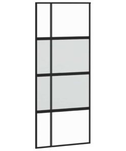 vidaXL Schuifdeur 90x205 cm gehard glas en aluminium zwart