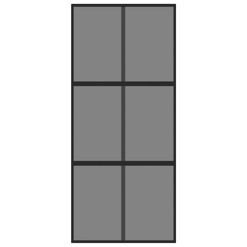 vidaXL Schuifdeur 90x205 cm gehard glas en aluminium zwart - Afbeelding 4