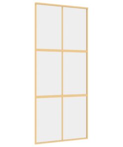 vidaXL Schuifdeur 90x205 cm helder ESG-glas en aluminium goudkleurig