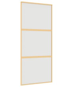 vidaXL Schuifdeur 90x205 cm mat ESG-glas en aluminium goudkleurig