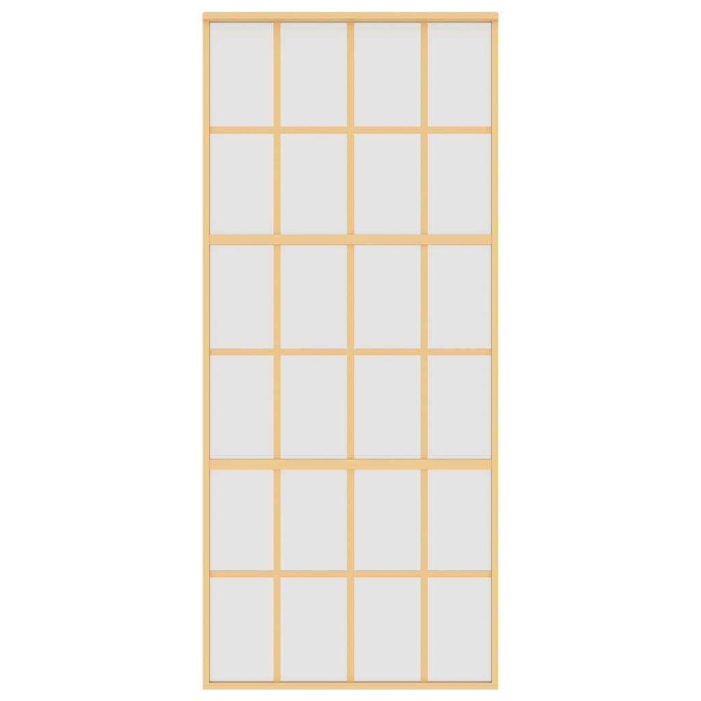 vidaXL Schuifdeur 90x205 cm mat ESG-glas en aluminium goudkleurig - Afbeelding 4