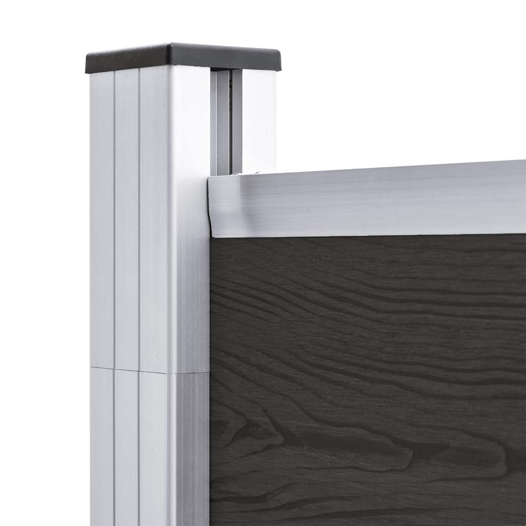 vidaXL Schuttingpaneel 175x186 cm HKC zwart - Afbeelding 4