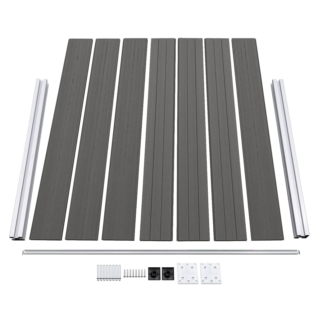 vidaXL Schuttingpaneel 180x146 cm HKC grijs - Image 6