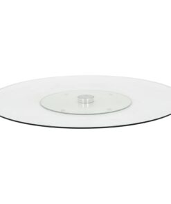 vidaXL Serveerbord draaiend 60 cm gehard glas transparant