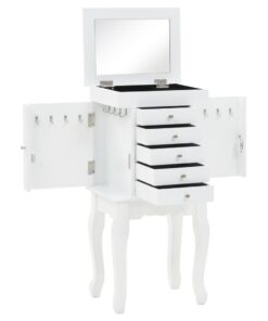 vidaXL Sieradenkastje vrijstaand wit