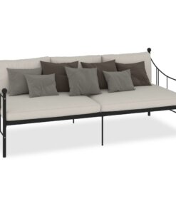 vidaXL Slaapbank metaal zwart 90x200 cm