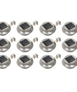 vidaXL Solarlampen 12 st LED rond 12 cm wit