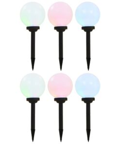 vidaXL Solarlampen 6 st LED rond 20 cm RGB