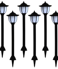 vidaXL Solarlampen 6 st LED zwart