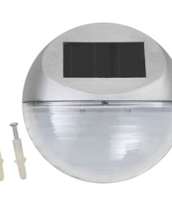 vidaXL Solarwandlampen LED 24 st rond zilverkleurig