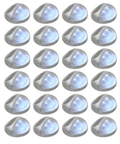 vidaXL Solarwandlampen LED 24 st rond zilverkleurig