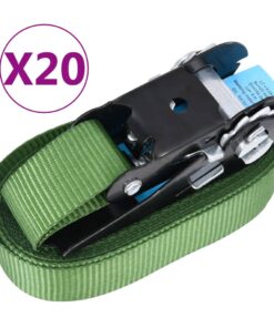 vidaXL Spanbanden 20 st 800 daN 6 m groen