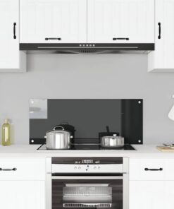 vidaXL Spatscherm keuken 100x40 cm gehard glas zwart