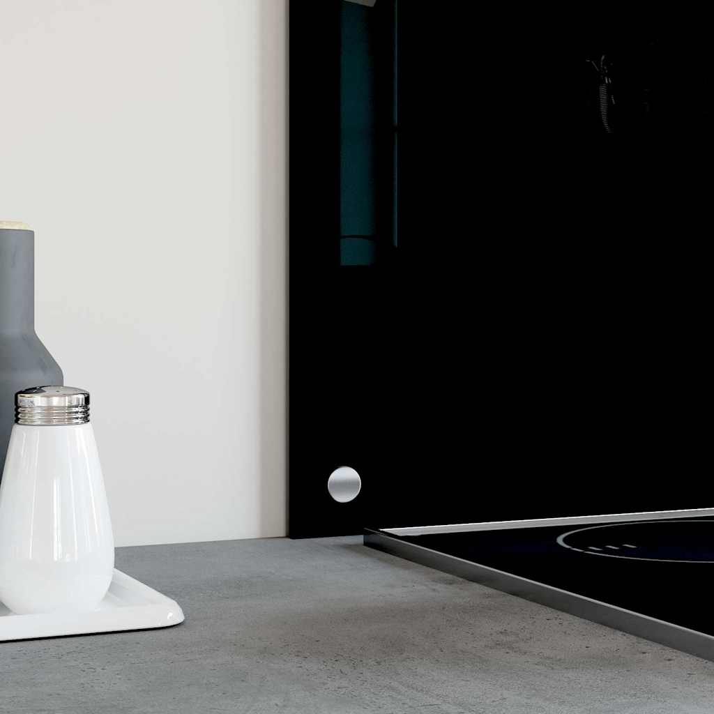 vidaXL Spatscherm keuken 100x50 cm gehard glas zwart - Afbeelding 4