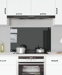 vidaXL Spatscherm keuken 100x60 cm gehard glas zwart