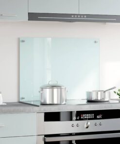 vidaXL Spatscherm keuken 70x50 cm gehard glas wit