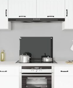 vidaXL Spatscherm keuken 70x50 cm gehard glas zwart