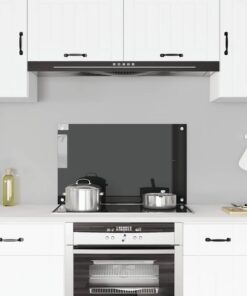 vidaXL Spatscherm keuken 80x50 cm gehard glas zwart