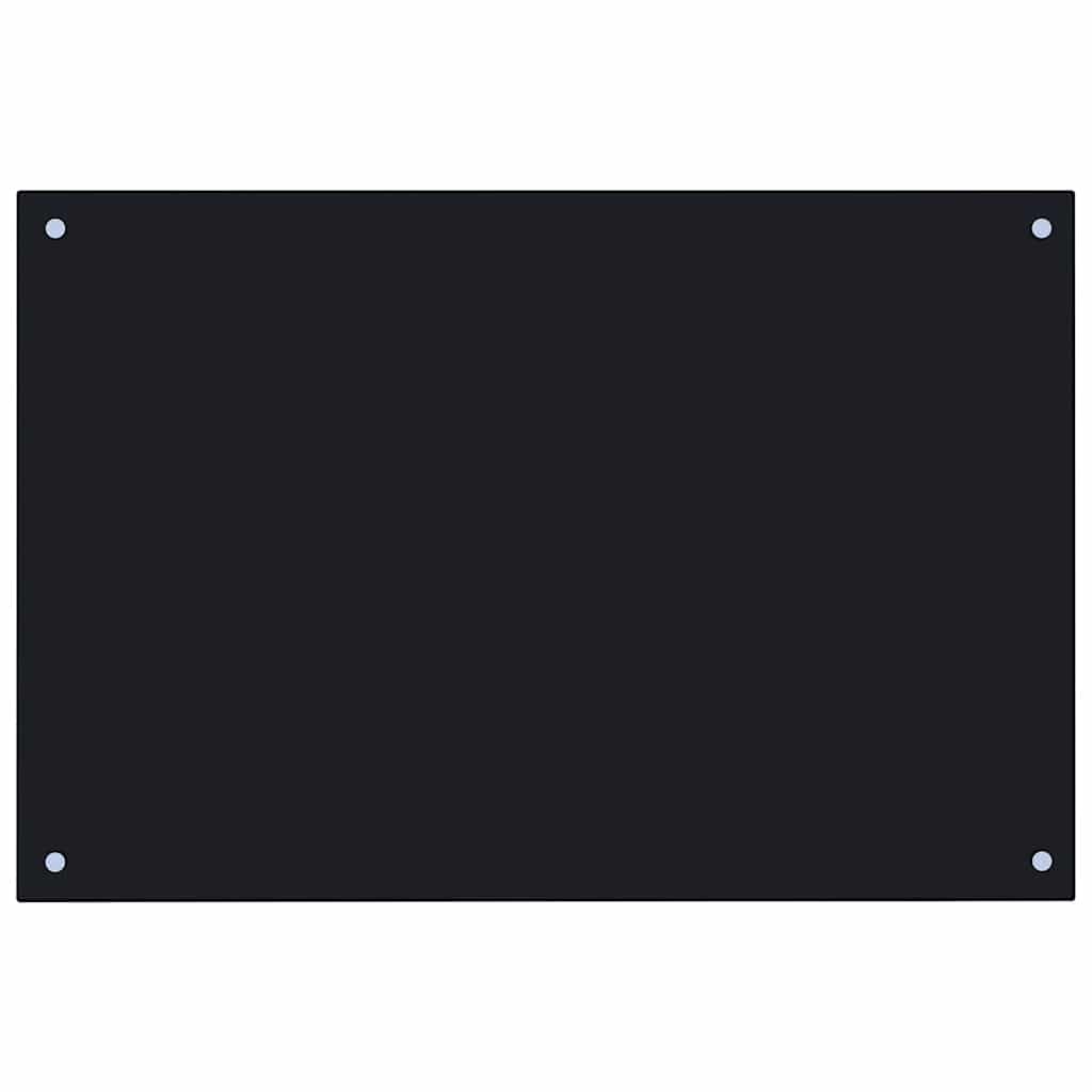 vidaXL Spatscherm keuken 90x50 cm gehard glas zwart