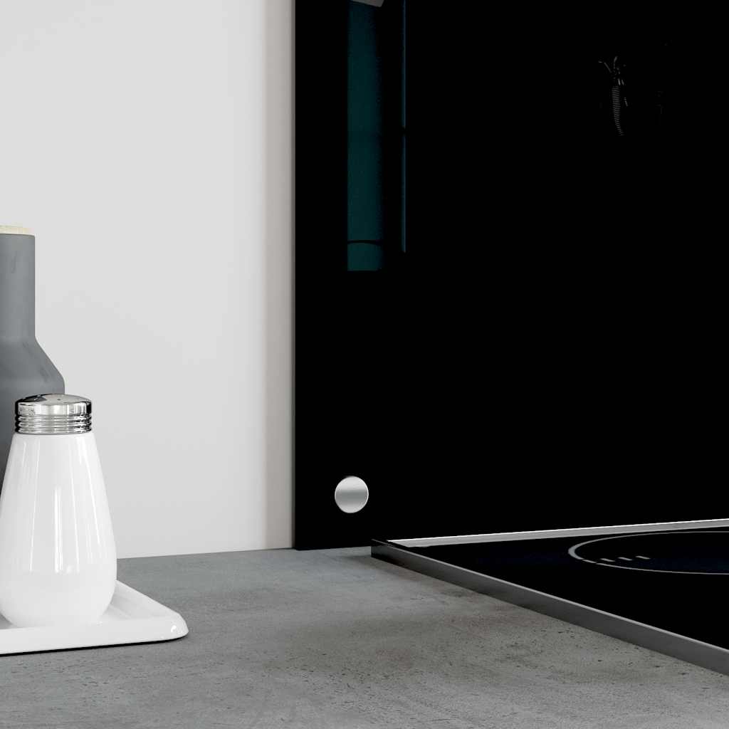 vidaXL Spatscherm keuken 90x50 cm gehard glas zwart - Afbeelding 4