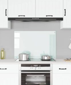 vidaXL Spatscherm keuken 90x60 cm gehard glas wit