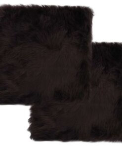 vidaXL Stoelkussens 2 st 40x40 cm echt schapenvacht bruin