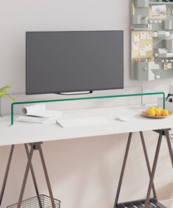 vidaXL TV-meubel/monitorverhoger transparant 100x30x13 cm glas