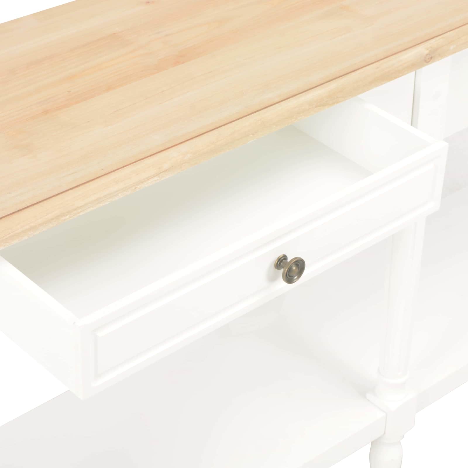 vidaXL Tafel met lade Wit Hout - Afbeelding 5