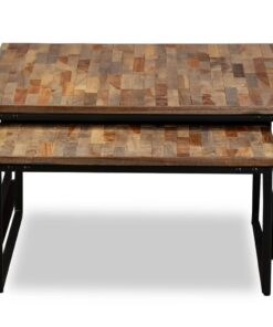 vidaXL Tafeltjesset massief gerecycled teakhout 2-delig