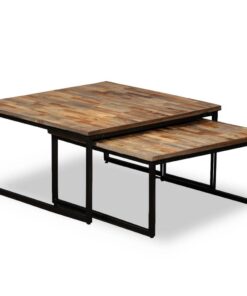 vidaXL Tafeltjesset massief gerecycled teakhout 2-delig