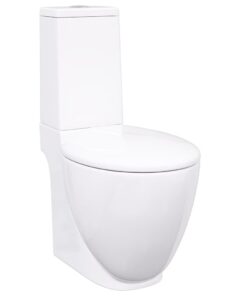vidaXL Toilet met afvoer achter keramiek wit