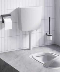 vidaXL Toiletstortbak met watertoevoer onderin 3/6 L grijs