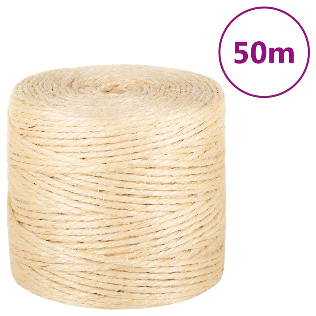 vidaXL Touw 4 mm 50 m 100% sisal