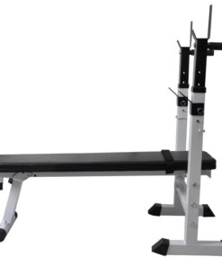 vidaXL Trainingsbank met gewichtenrek en halterset 60