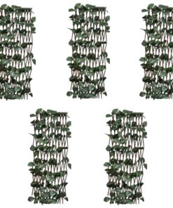 vidaXL Trellissen 5 st met kunstbladeren 180x60 cm wilgenhout