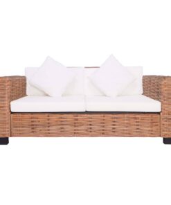 vidaXL Tuinbank 2-zits natuurlijk rattan