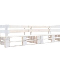 vidaXL Tuinbank 2-zits pallet hout wit