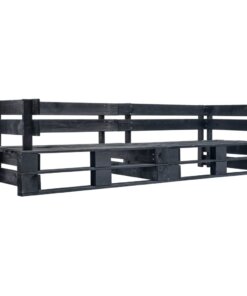 vidaXL Tuinbank 2-zits pallet hout zwart