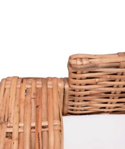 vidaXL Tuinbank 3-zits natuurlijk rattan