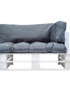 vidaXL Tuinbank met grijze kussens pallet grenenhout