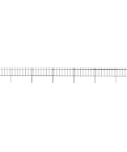 vidaXL Tuinhek met speerpunt staal 1248x80 cm zwart