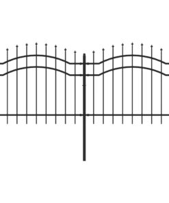 vidaXL Tuinhek met speerpunt zwart 239x100 cm gepoedercoat staal