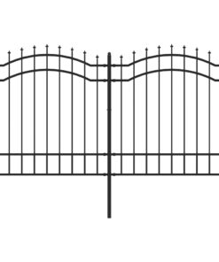 vidaXL Tuinhek met speerpunt zwart 239x125 cm gepoedercoat staal
