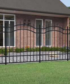 vidaXL Tuinhek met speerpunt zwart 239x125 cm gepoedercoat staal