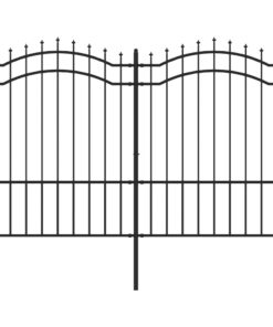 vidaXL Tuinhek met speerpunt zwart 239x150 cm gepoedercoat staal