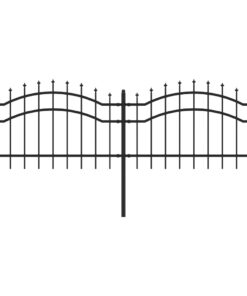 vidaXL Tuinhek met speerpunt zwart 239x75 cm gepoedercoat staal