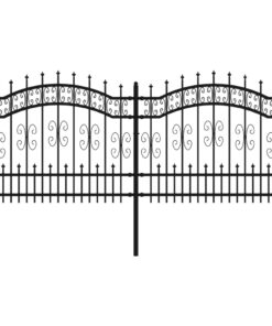 vidaXL Tuinhek met speerpunt zwart 240x100 cm gepoedercoat staal