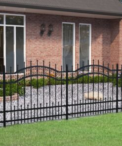 vidaXL Tuinhek met speerpunt zwart 240x100 cm gepoedercoat staal